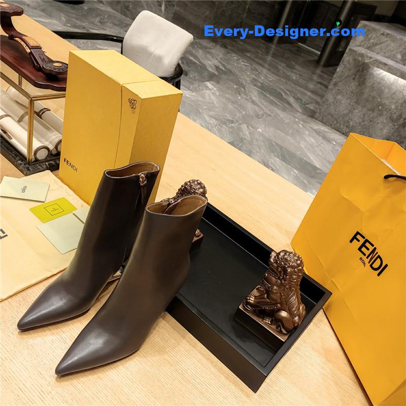 F**di pointed toe high heel ankle boots