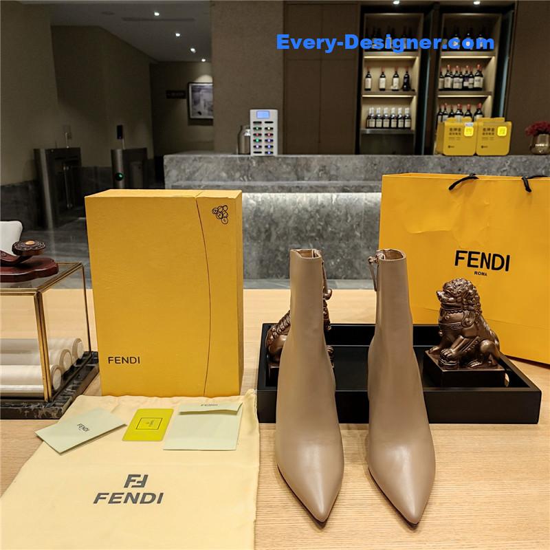 F**di pointed toe high heel ankle boots