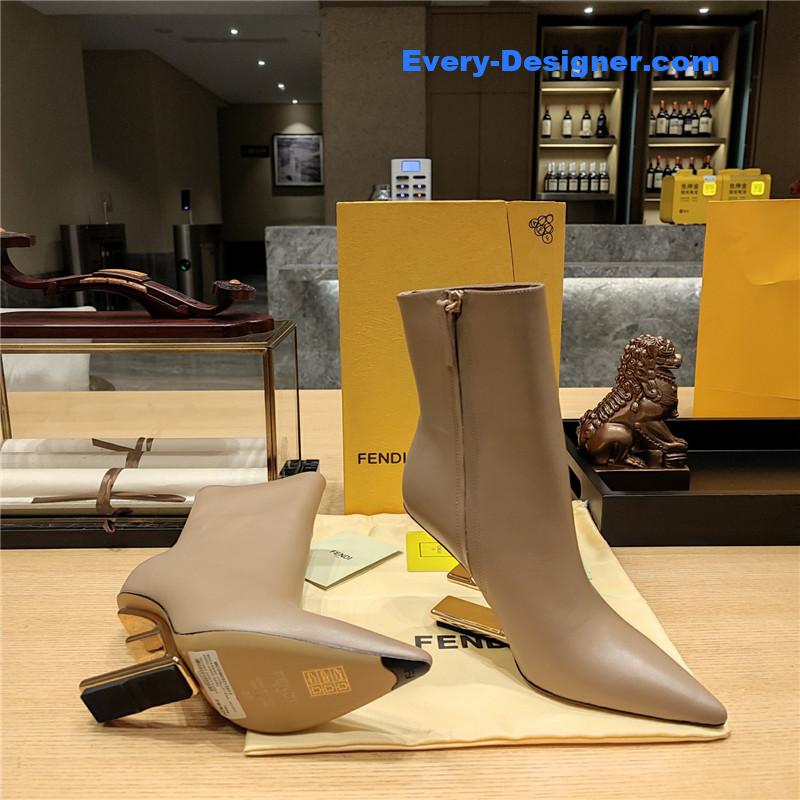 F**di pointed toe high heel ankle boots
