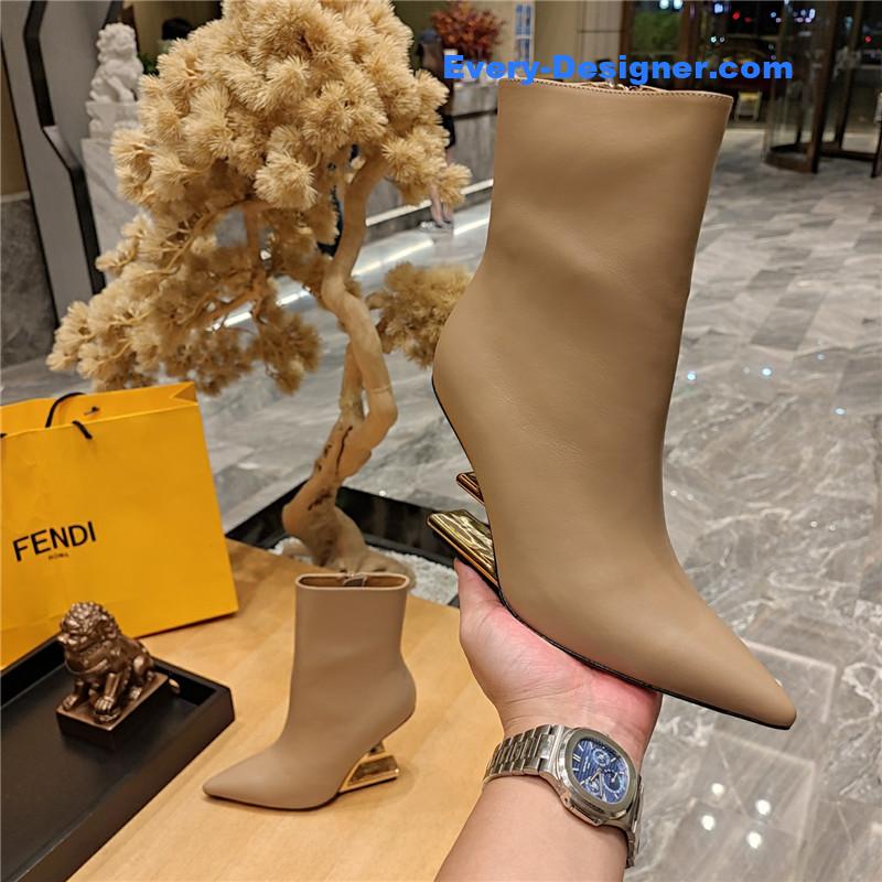 F**di pointed toe high heel ankle boots