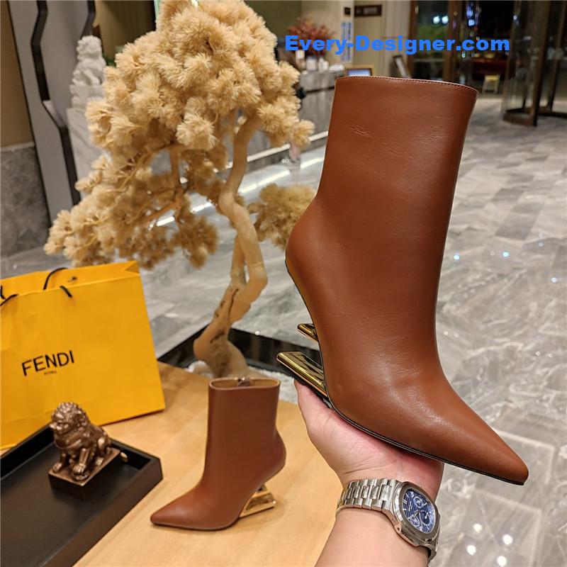 F**di pointed toe high heel ankle boots