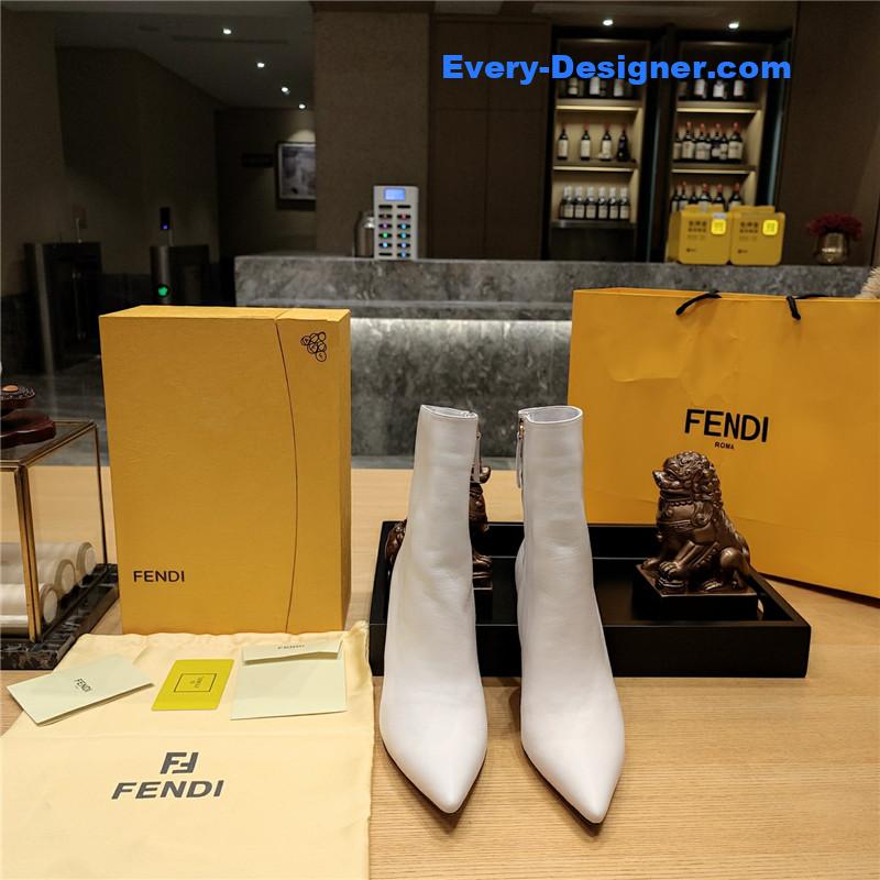 F**di pointed toe high heel ankle boots