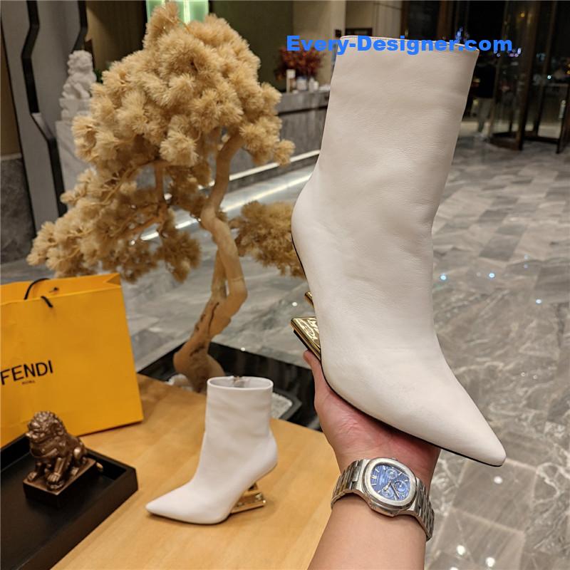 F**di pointed toe high heel ankle boots