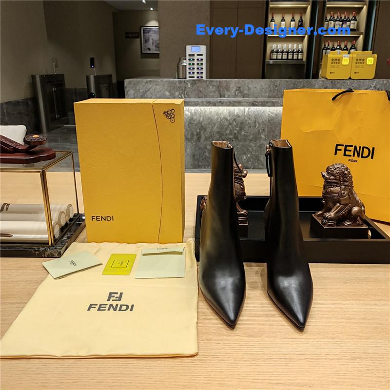 F**di pointed toe high heel ankle boots
