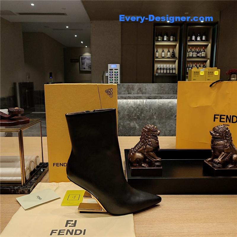 F**di pointed toe high heel ankle boots