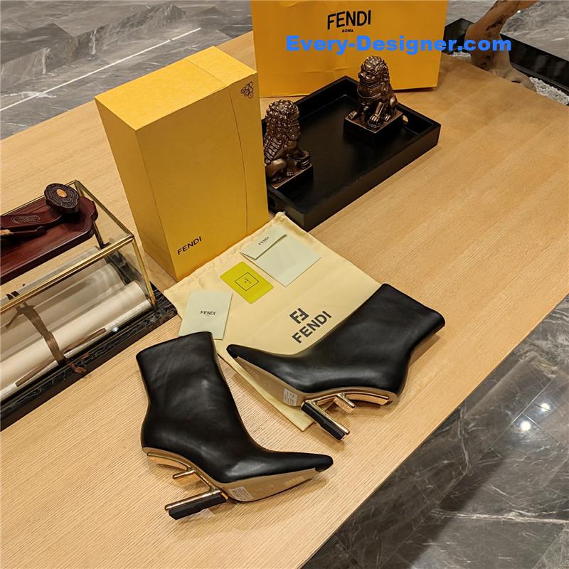 F**di pointed toe high heel ankle boots
