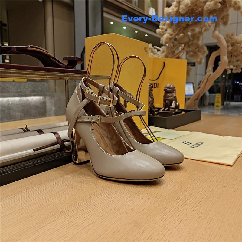 F**di electroplated high heel sandals