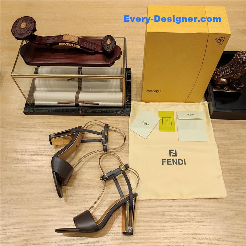 F**di electroplated high heel sandals