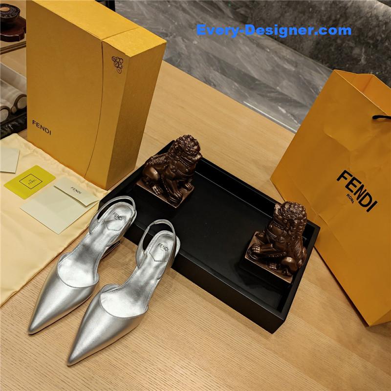 F**di back strap toe high heels