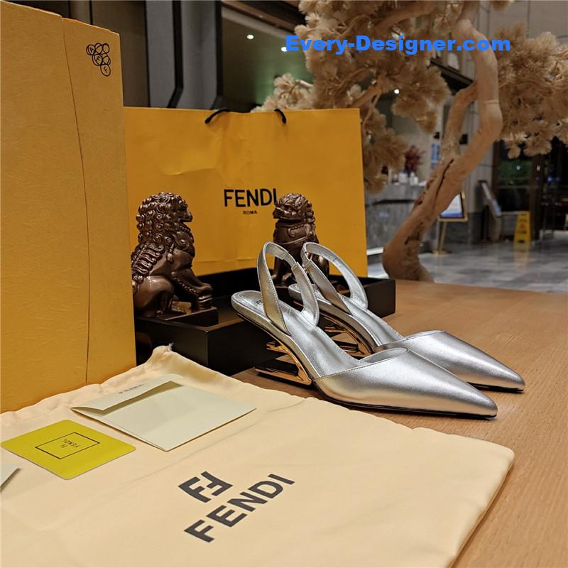 F**di back strap toe high heels