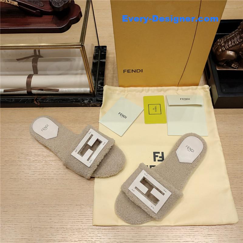 F**di lamb wool series slippers