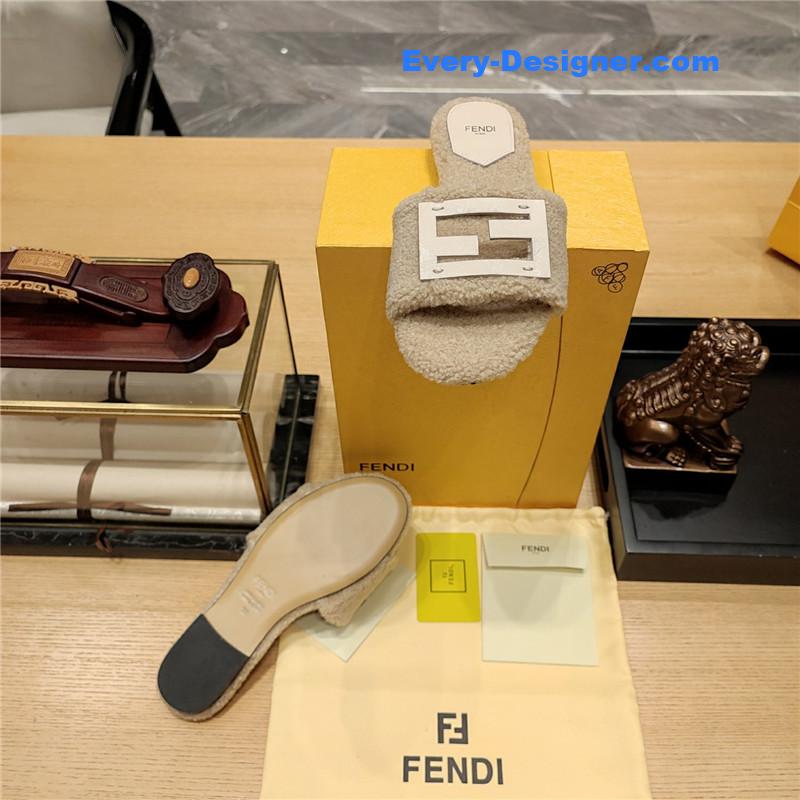F**di lamb wool series slippers