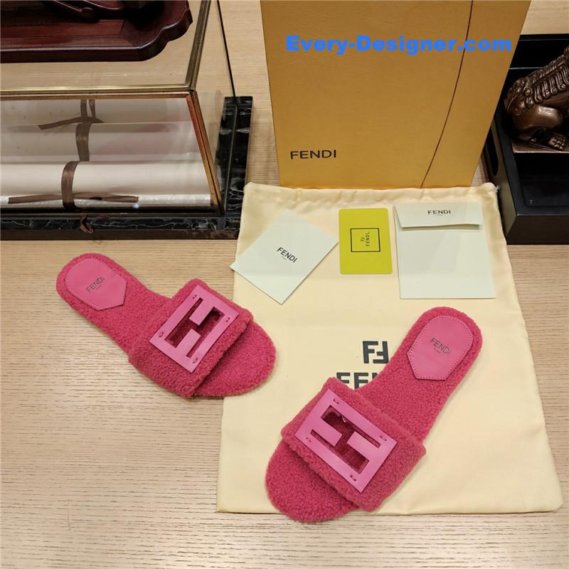 F**di lamb wool series slippers
