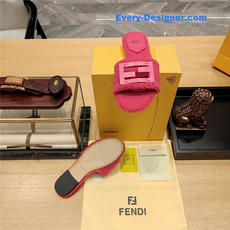 F**di lamb wool series slippers
