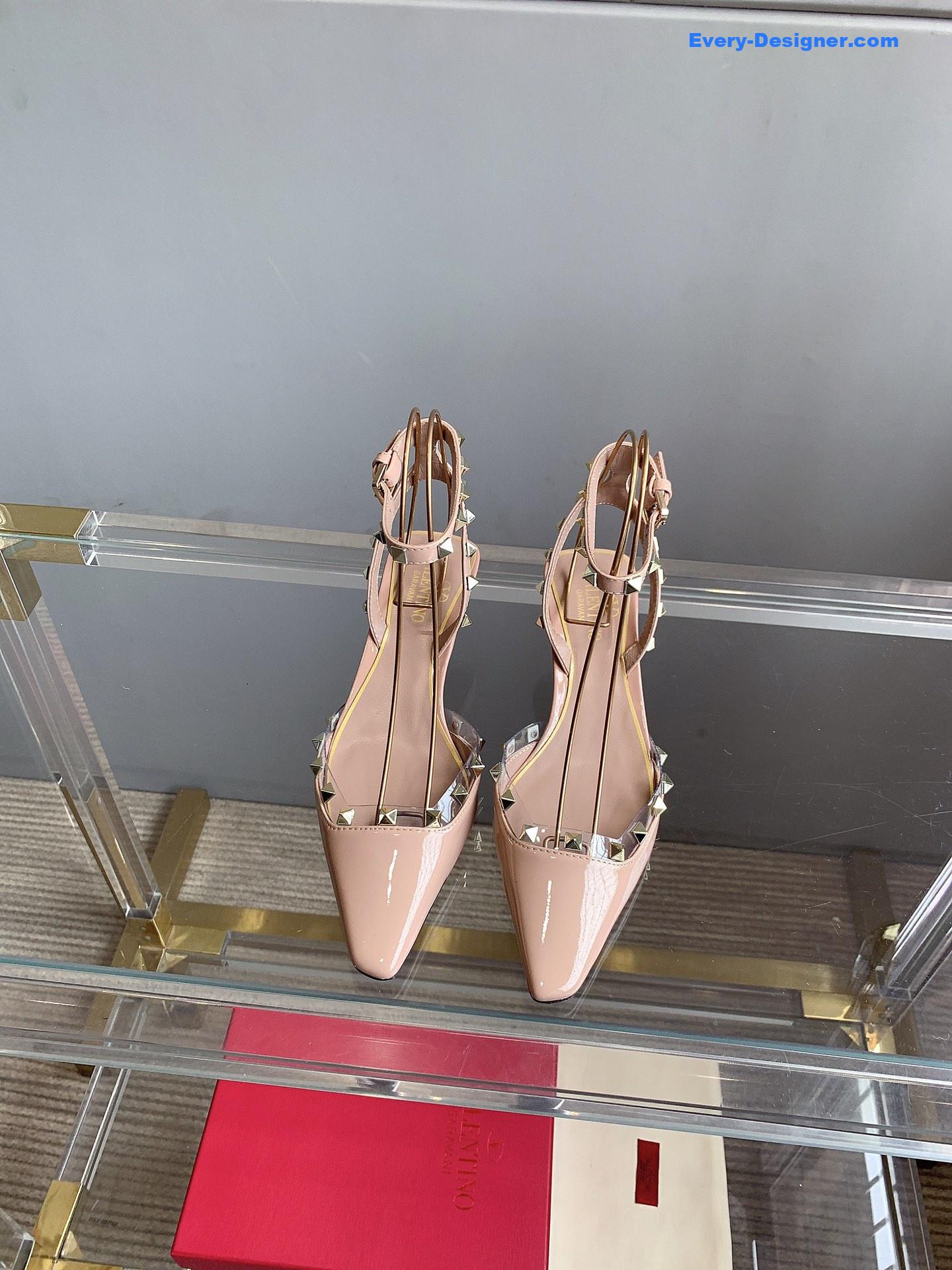 Va1e*ntin0 new rivet kitten heel sandals