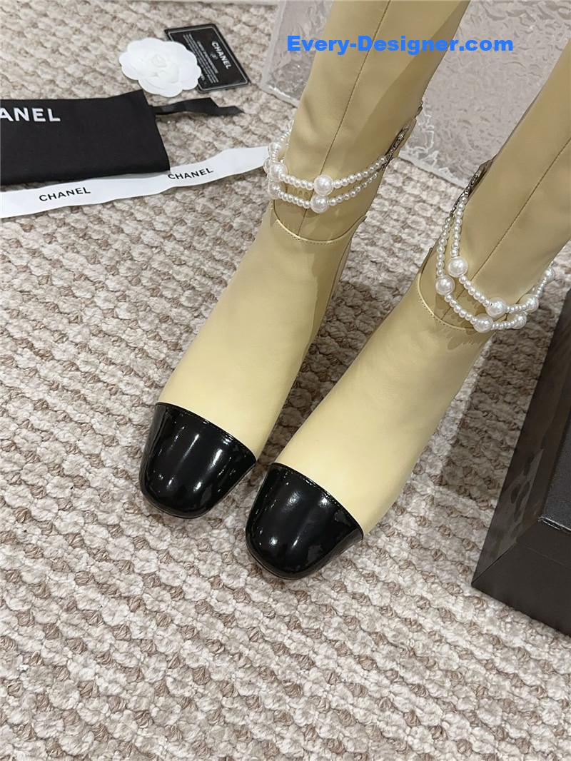 CC pearl accessories high heel boots