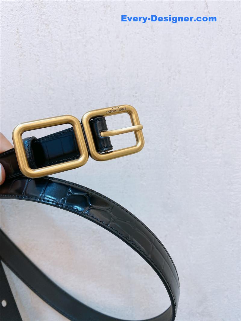 Y51 double buckle narrow belt