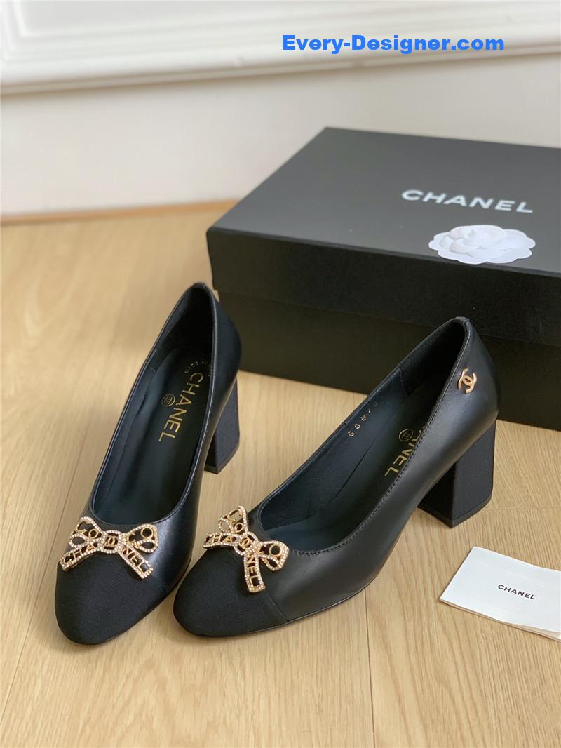 cc double c butterfly D1am0nd buckle shoes