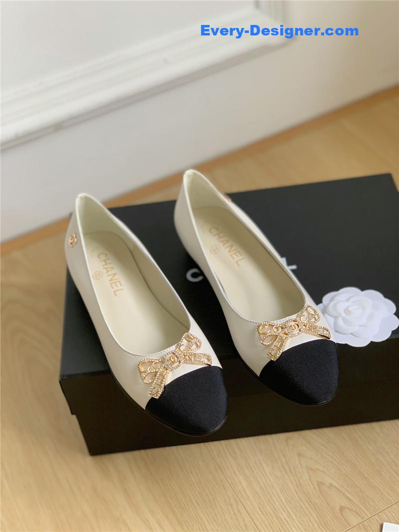 cc double c butterfly D1am0nd buckle shoes