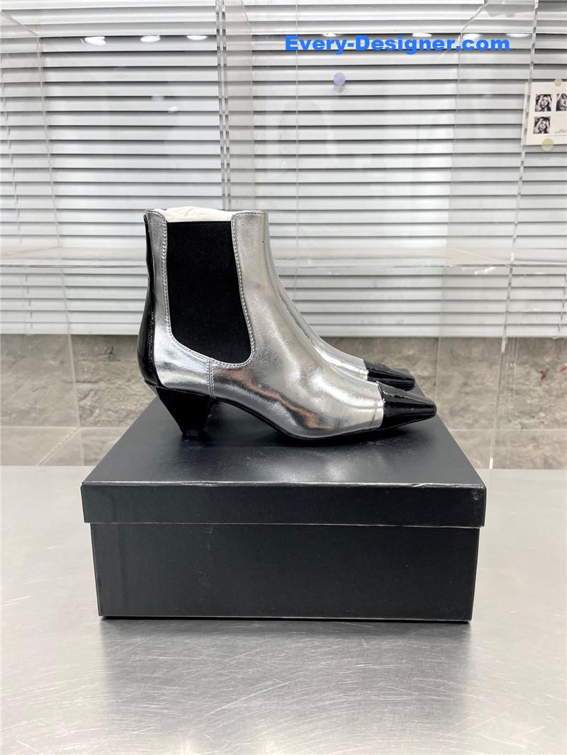 CC Classic Double C Small Square Toe Chunky Heel Boots