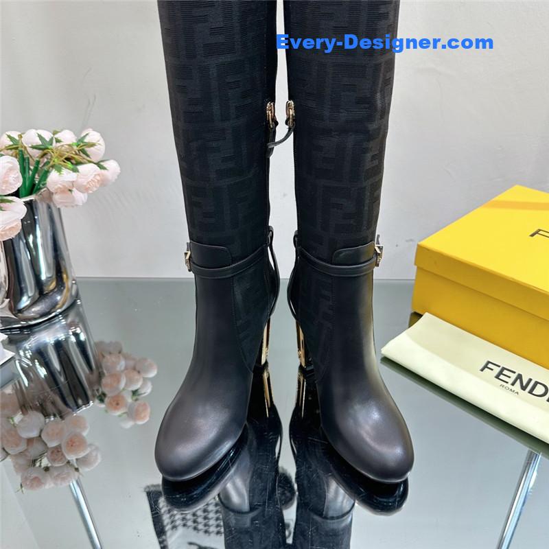 F**di hollow chunky heel ankle boots