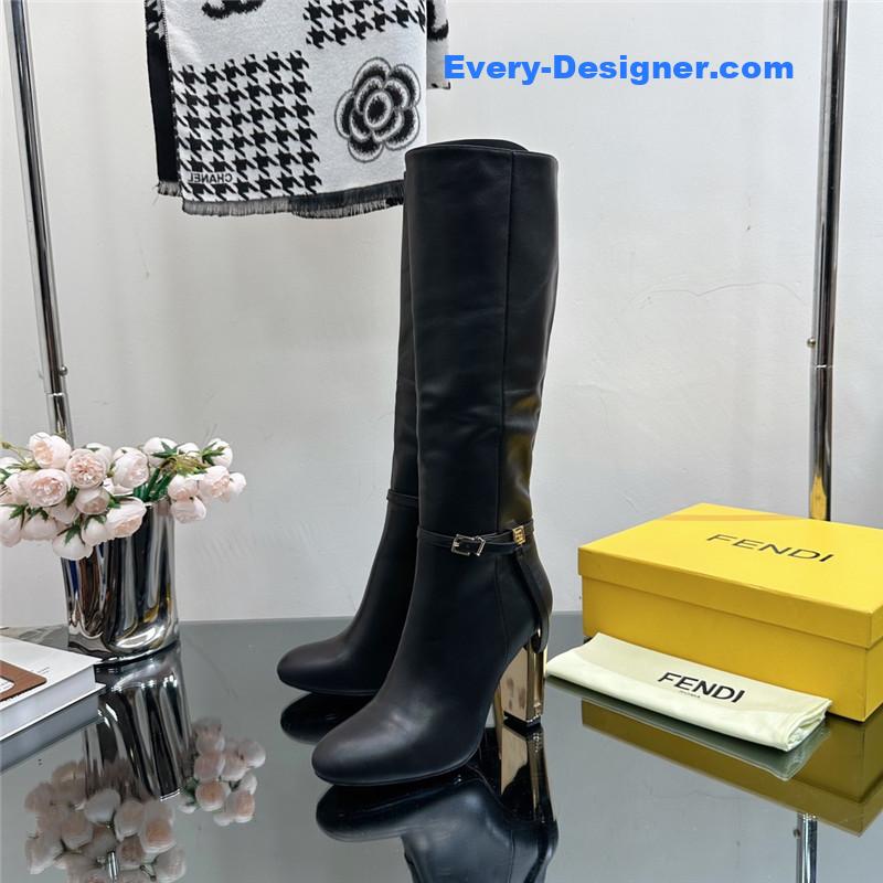 F**di hollow chunky heel ankle boots