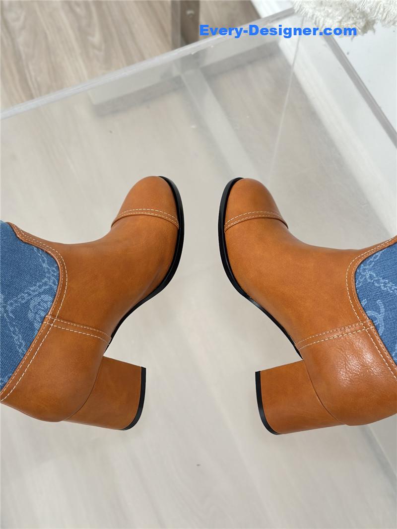 CC new chunky heel cowboy boots
