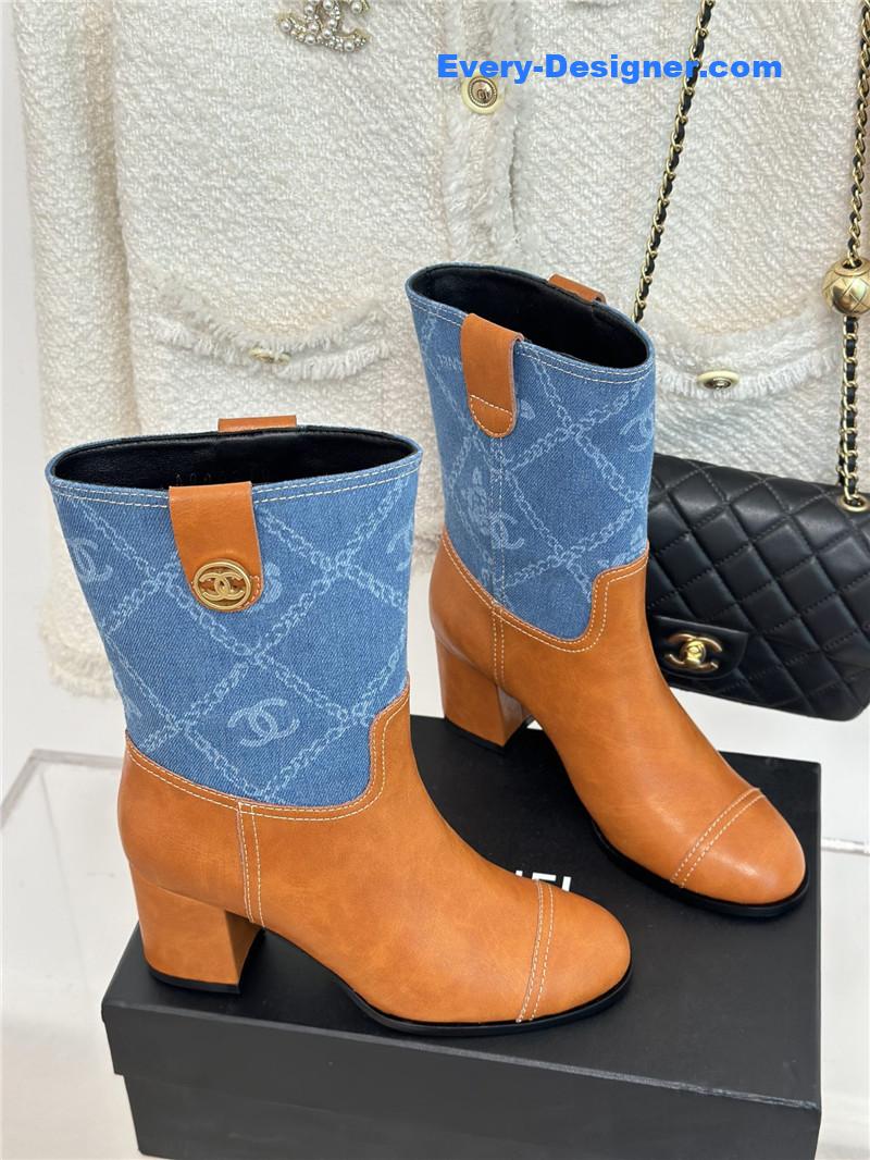 CC new chunky heel cowboy boots