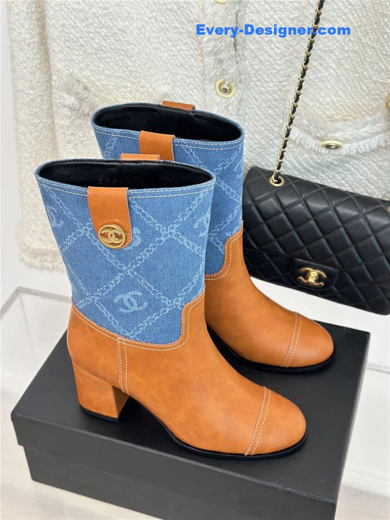 CC new chunky heel cowboy boots