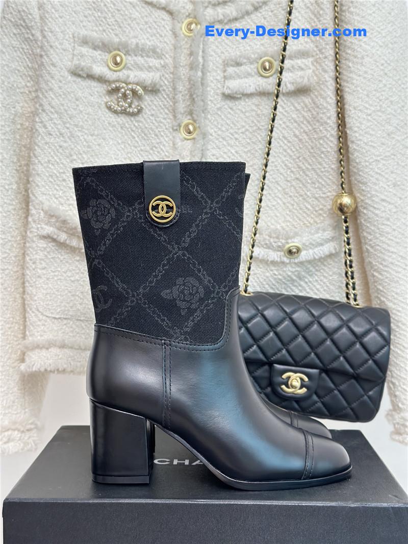 CC new chunky heel cowboy boots