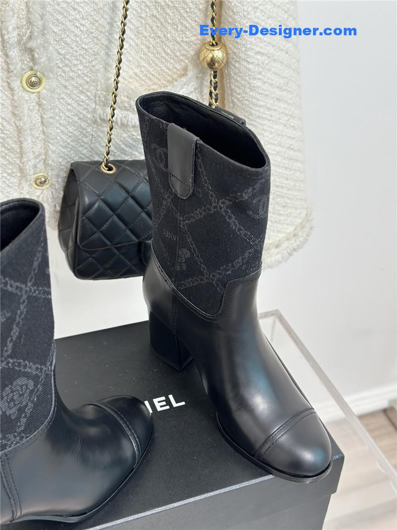 CC new chunky heel cowboy boots