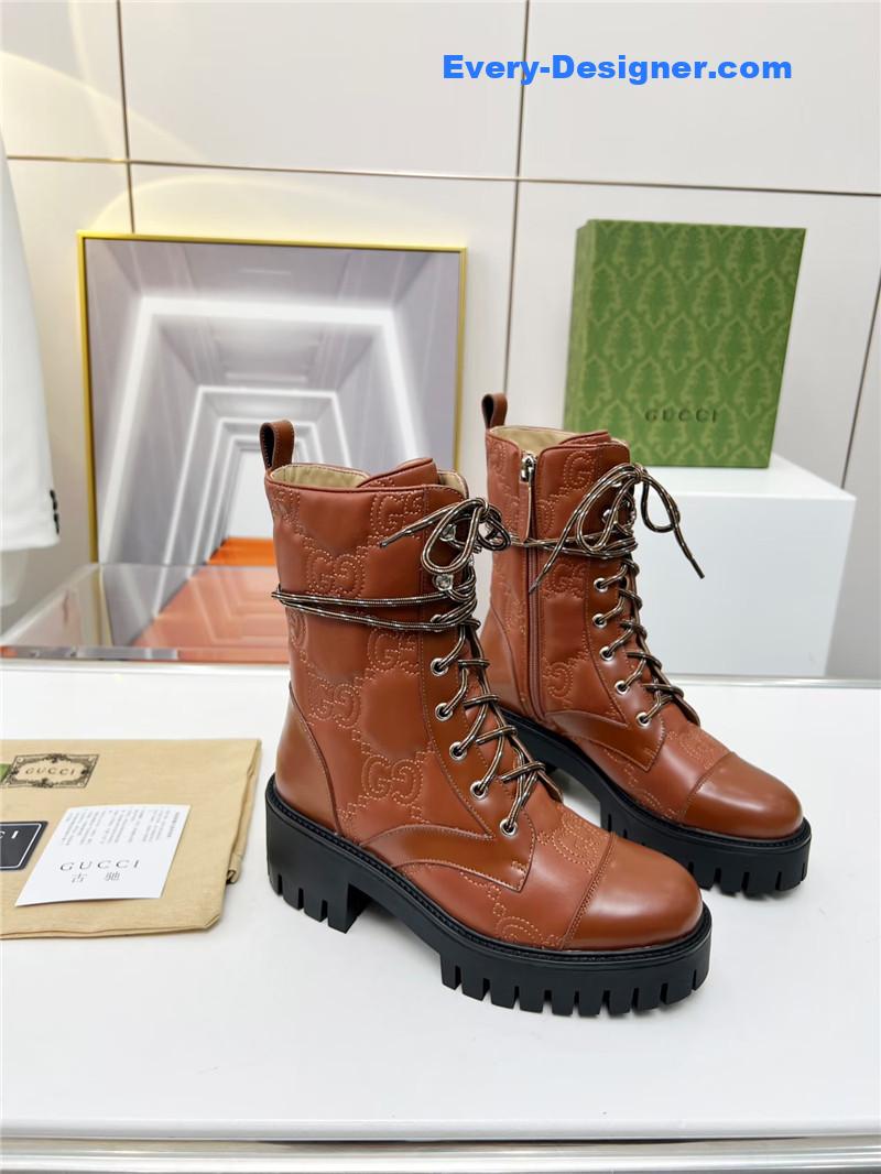 Gvc*1 double g electric embroidery version lace-up 8 inch boots
