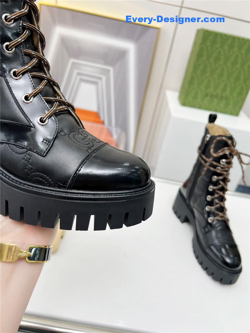 Gvc*1 double g electric embroidery version lace-up 8 inch boots