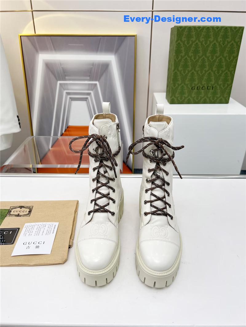 Gvc*1 double g electric embroidery version lace-up 8 inch boots