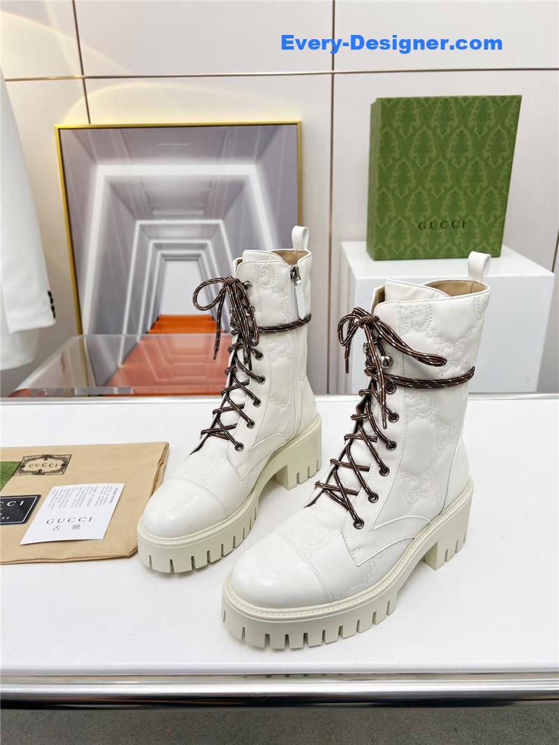 Gvc*1 double g electric embroidery version lace-up 8 inch boots
