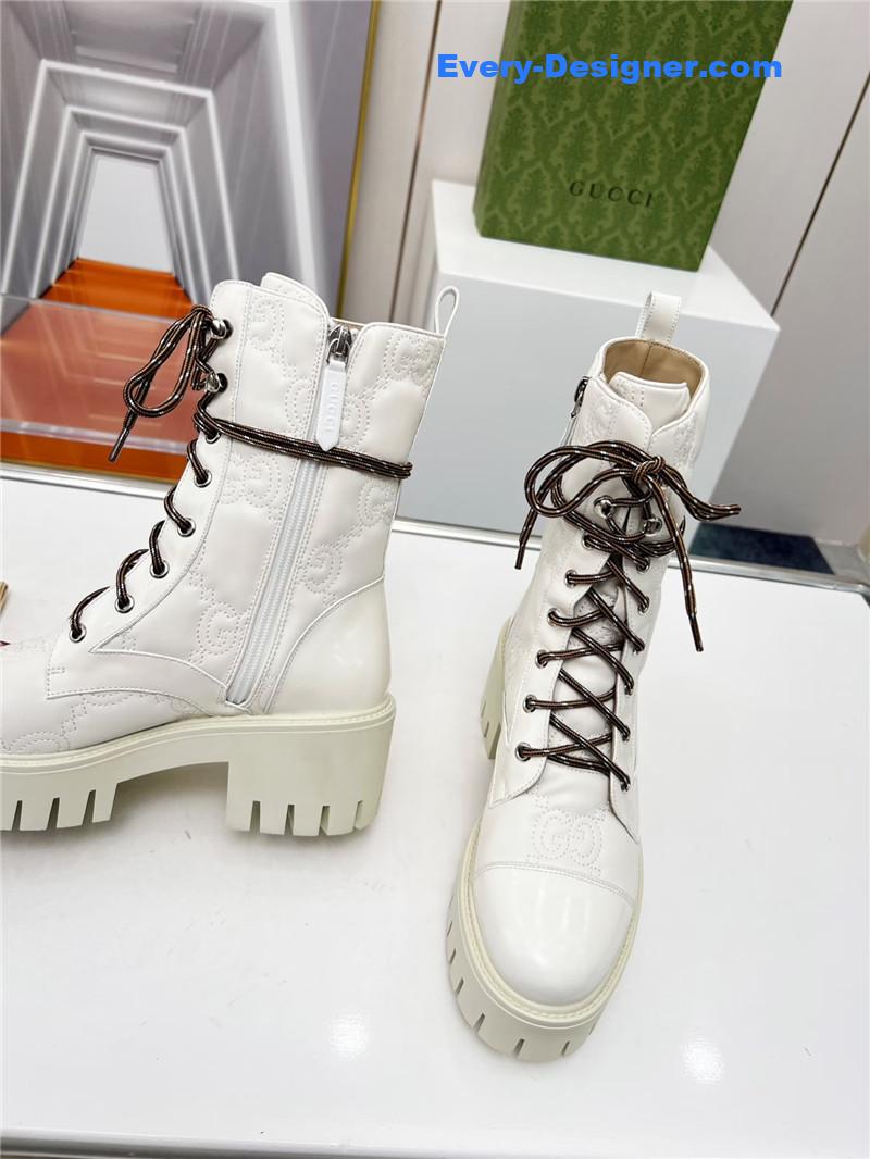 Gvc*1 double g electric embroidery version lace-up 8 inch boots