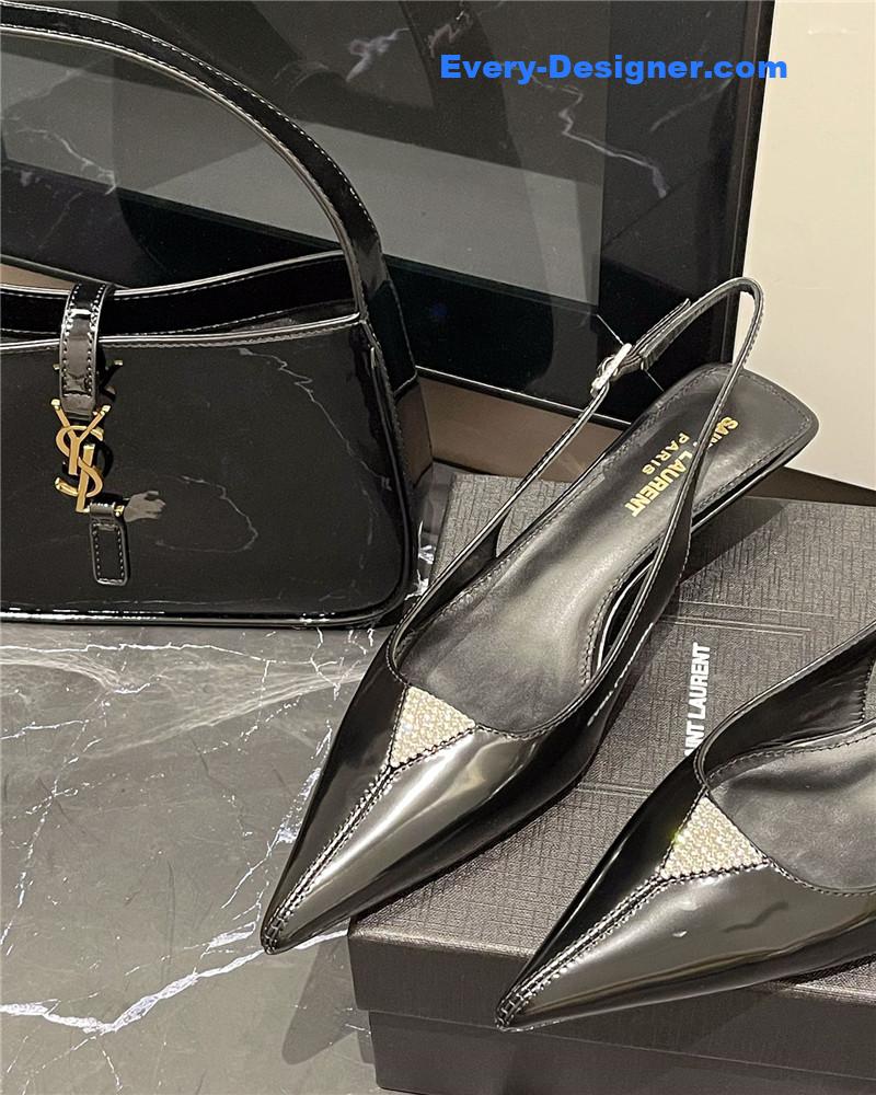 Y51 new pointed rhinestone small high heels
