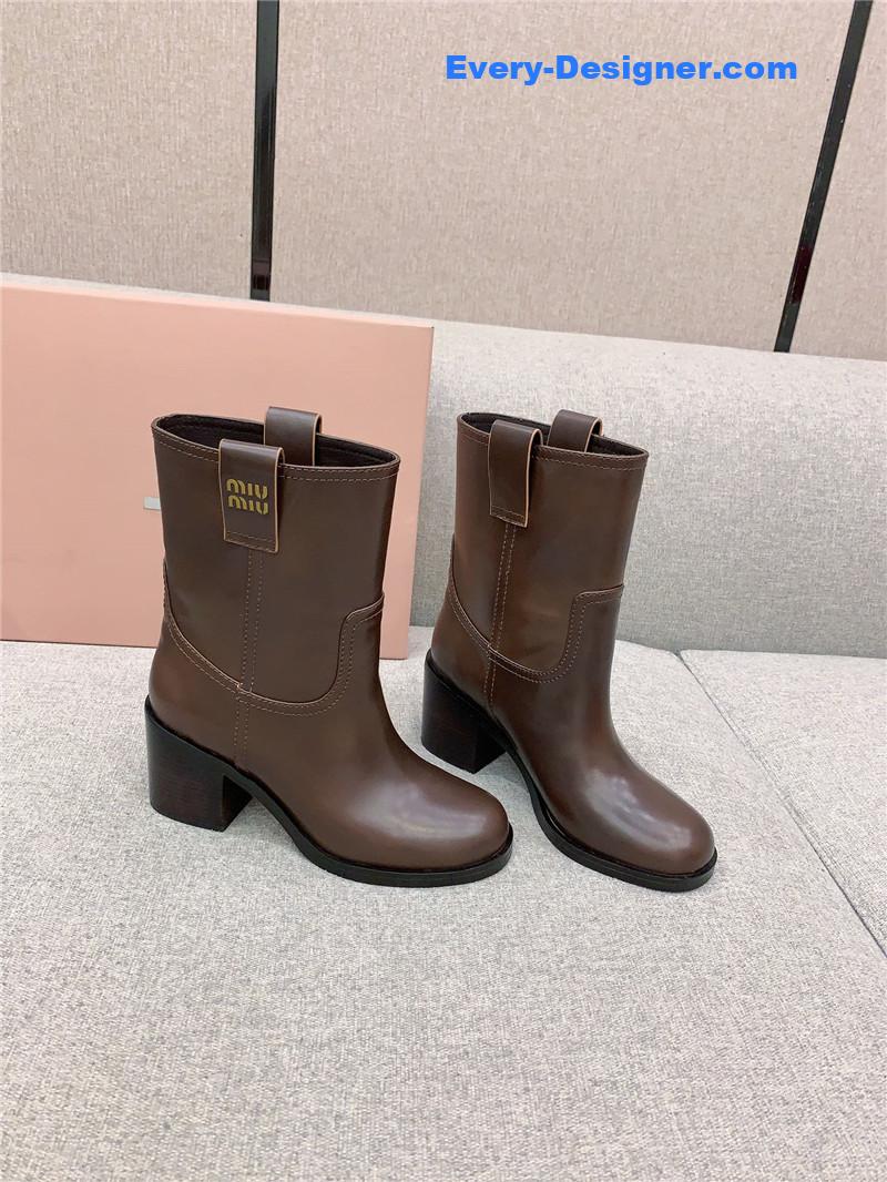 M1um1u new thick heel straight short boots