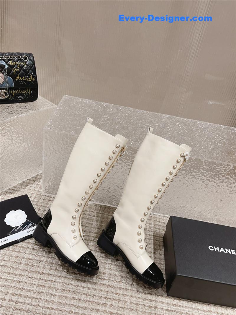 CC new autumn and winter pearl zipper boots
