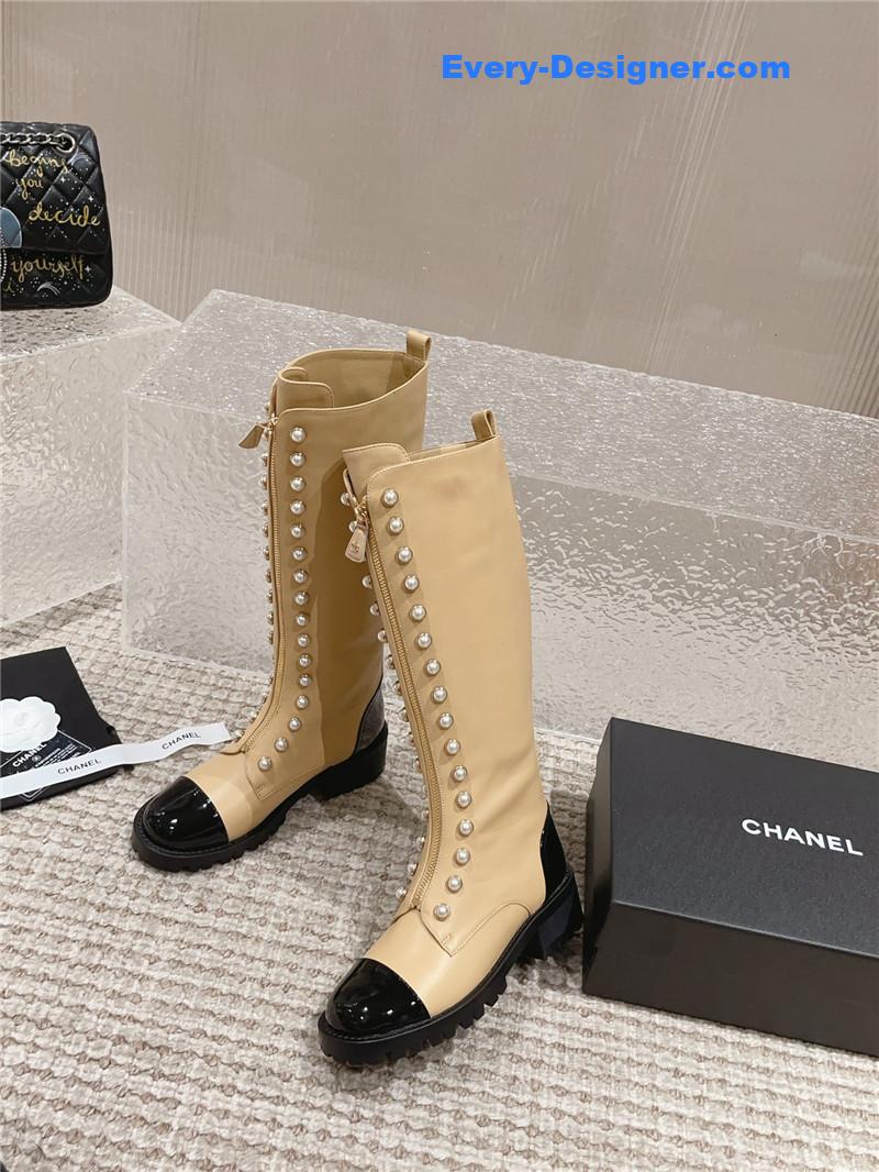 CC new autumn and winter pearl zipper boots