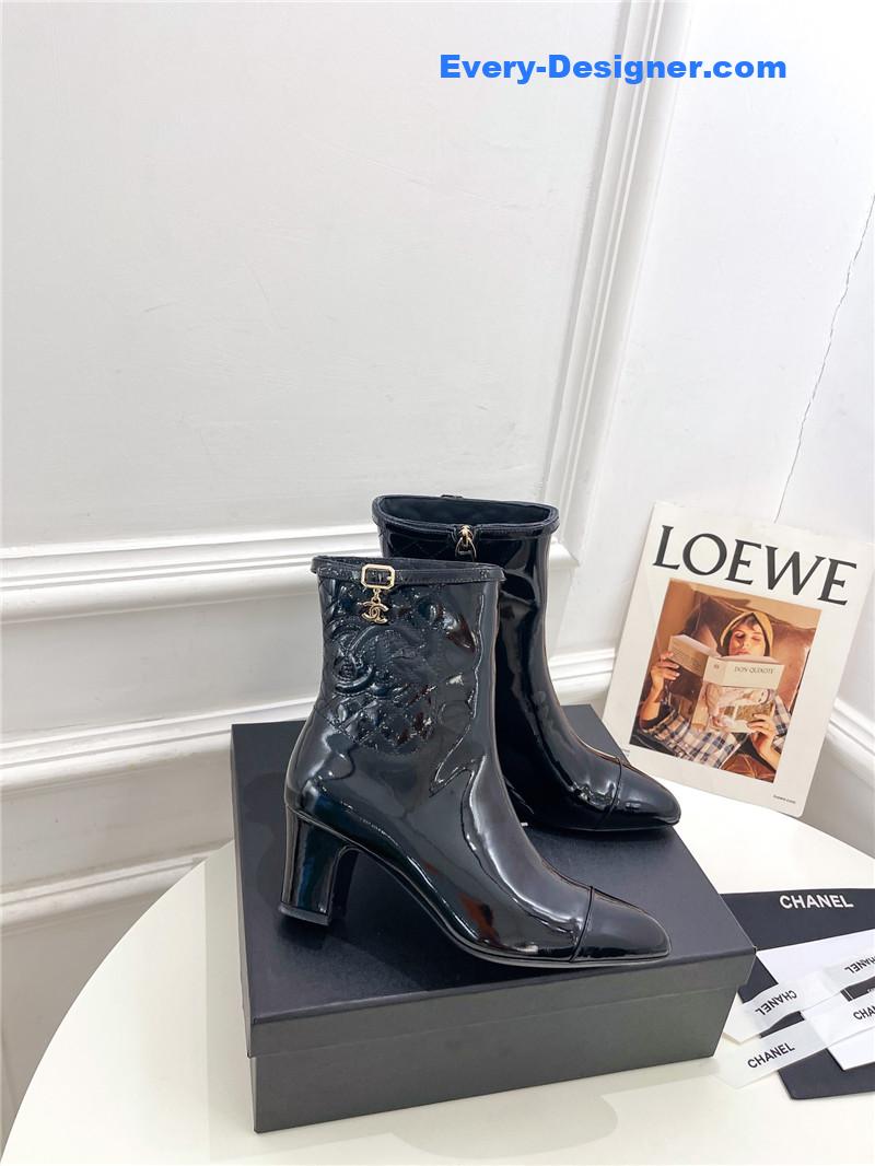 CC counter classic electric embroidery thick heel short boots