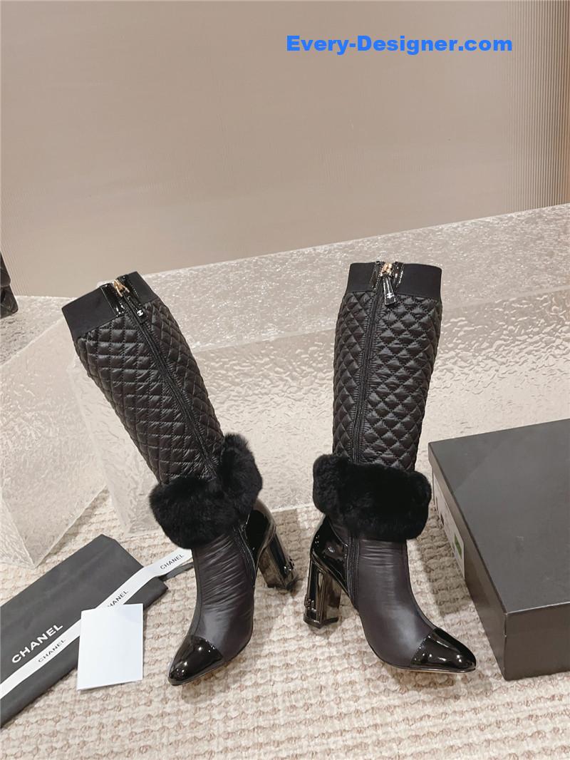 CC new electroplated heel down high boots