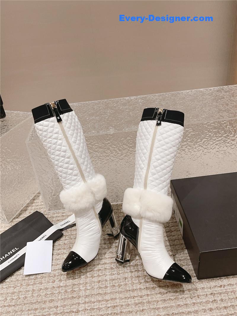 CC new electroplated heel down high boots
