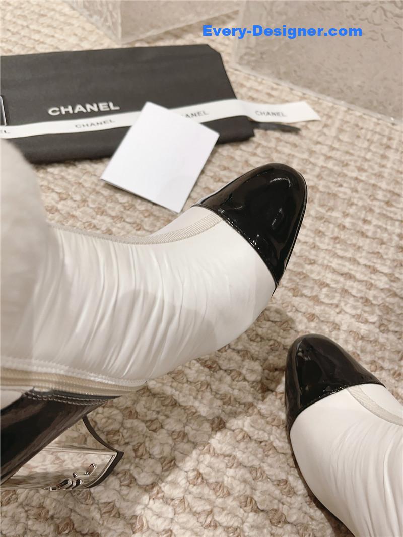 CC new electroplated heel down high boots
