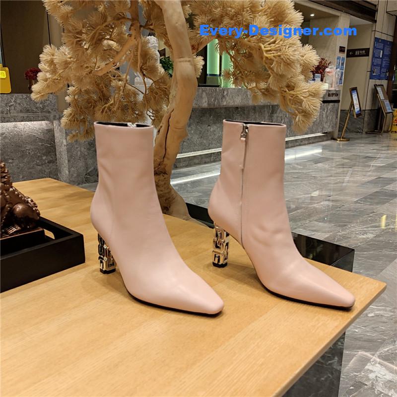 Givenchy G heel small square toe short boots