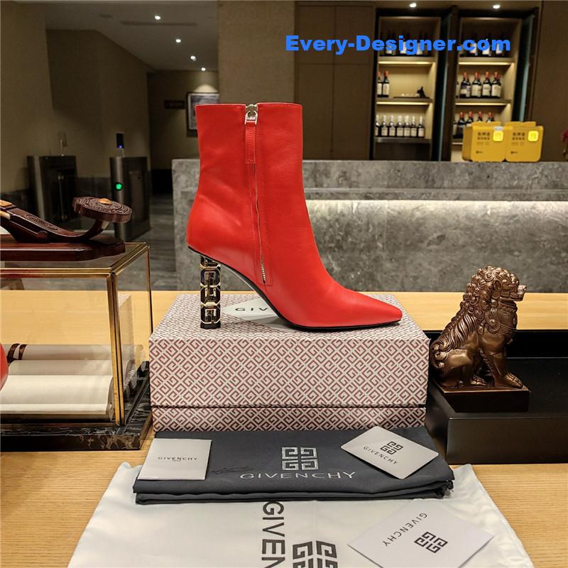 Givenchy G heel small square toe short boots