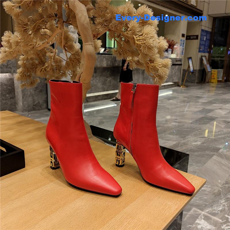 Givenchy G heel small square toe short boots
