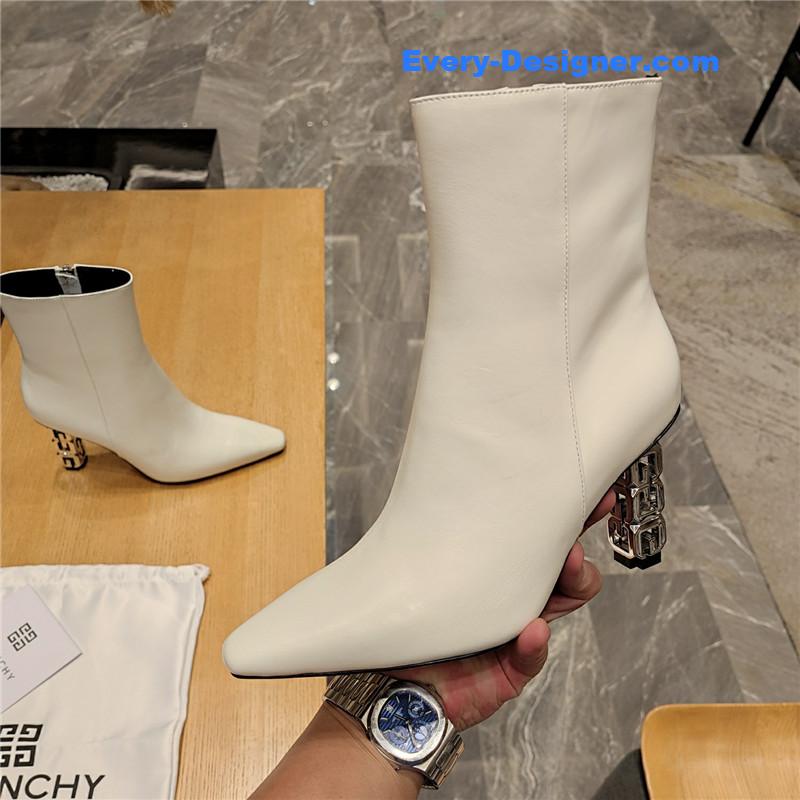 Givenchy G heel small square toe short boots