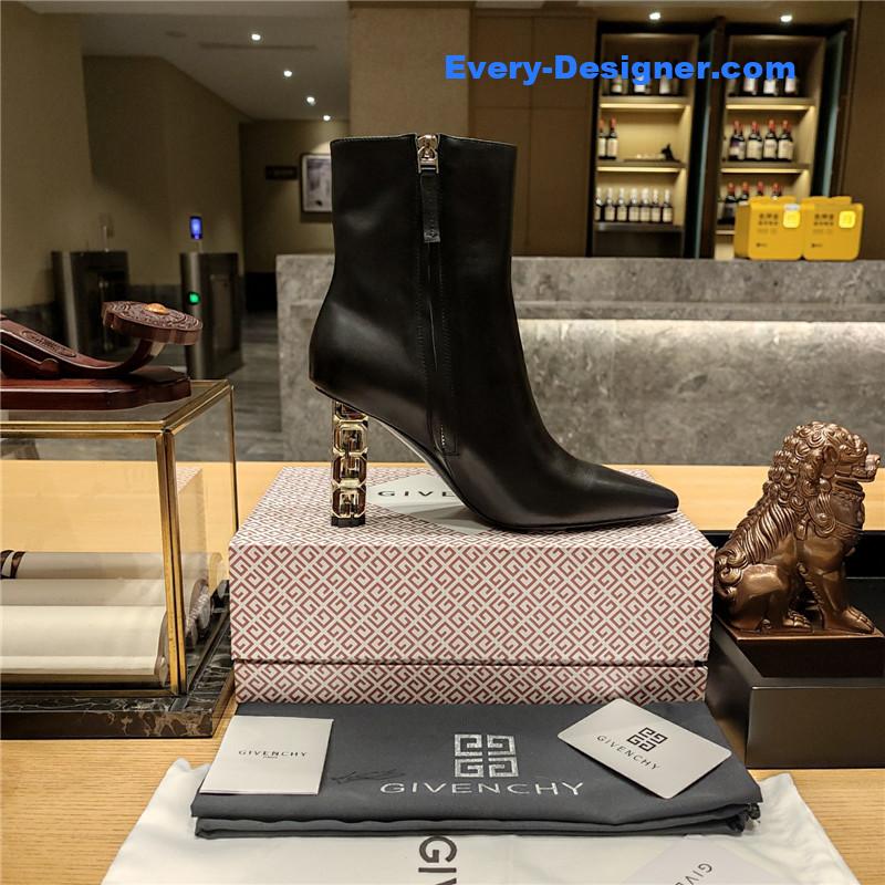 Givenchy G heel small square toe short boots