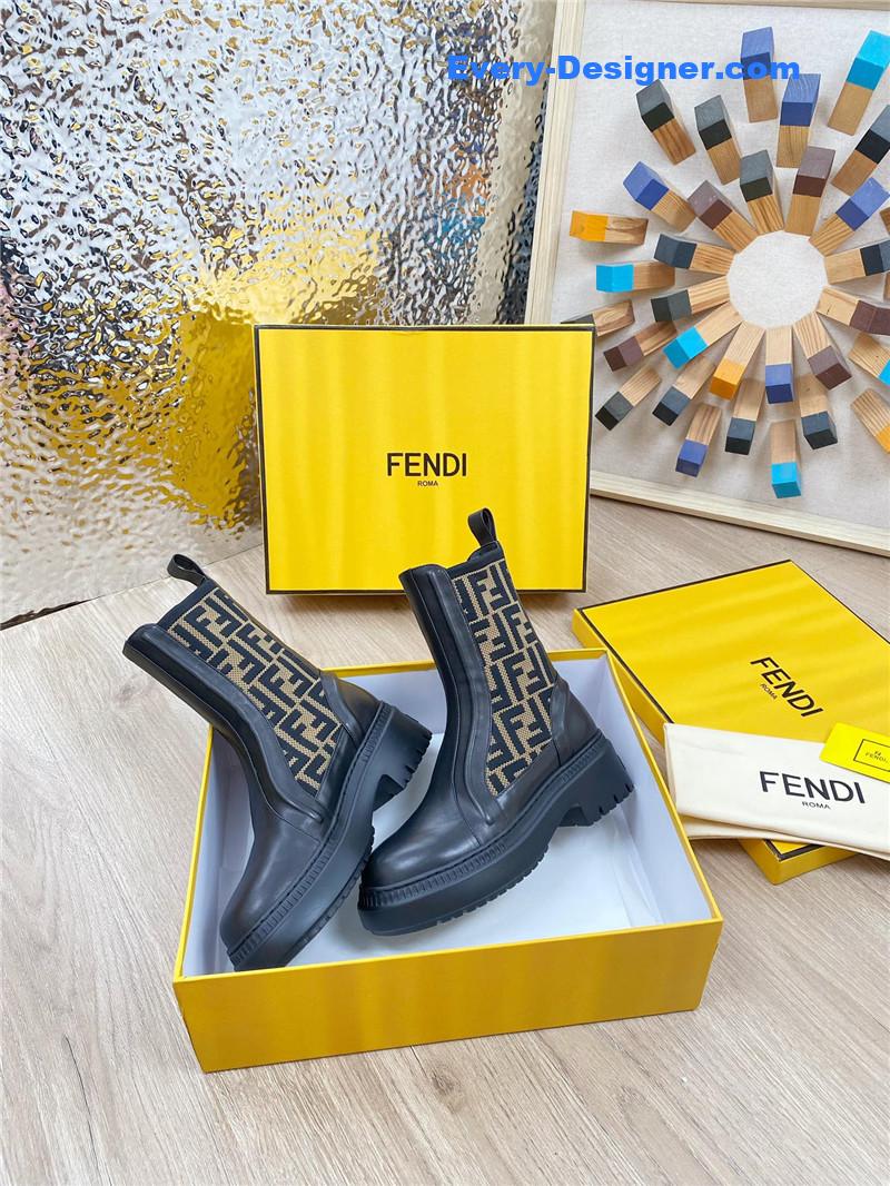 F**di fly knit stitching fashionable martin boots